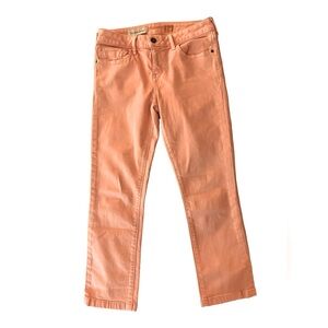 Pilcro and the Letter Press Fit Stet Cropped Peach Jeans, size 29
